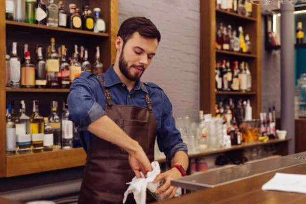 beverage bar Towels sanitation station