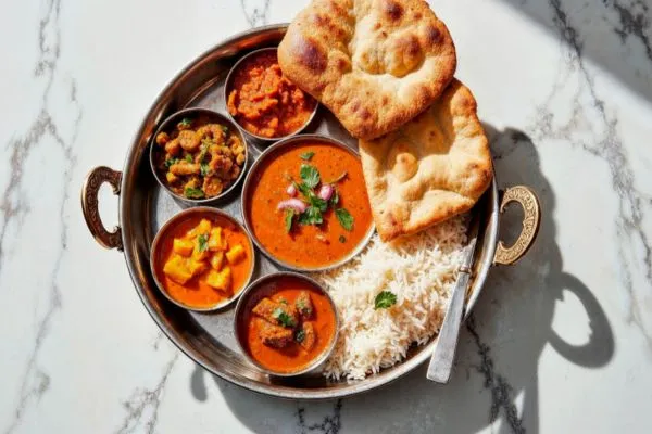 Dinner menus Indian vegetarian Thali